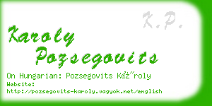 karoly pozsegovits business card